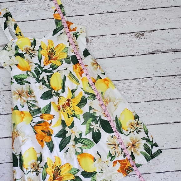 Cotton sundress lemon floral print Medium - Picture 2 of 8